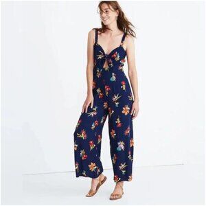 Madewell Plumeria Cutout Jumpsuit in Bird of Paradise Womens 00 Blue Floral